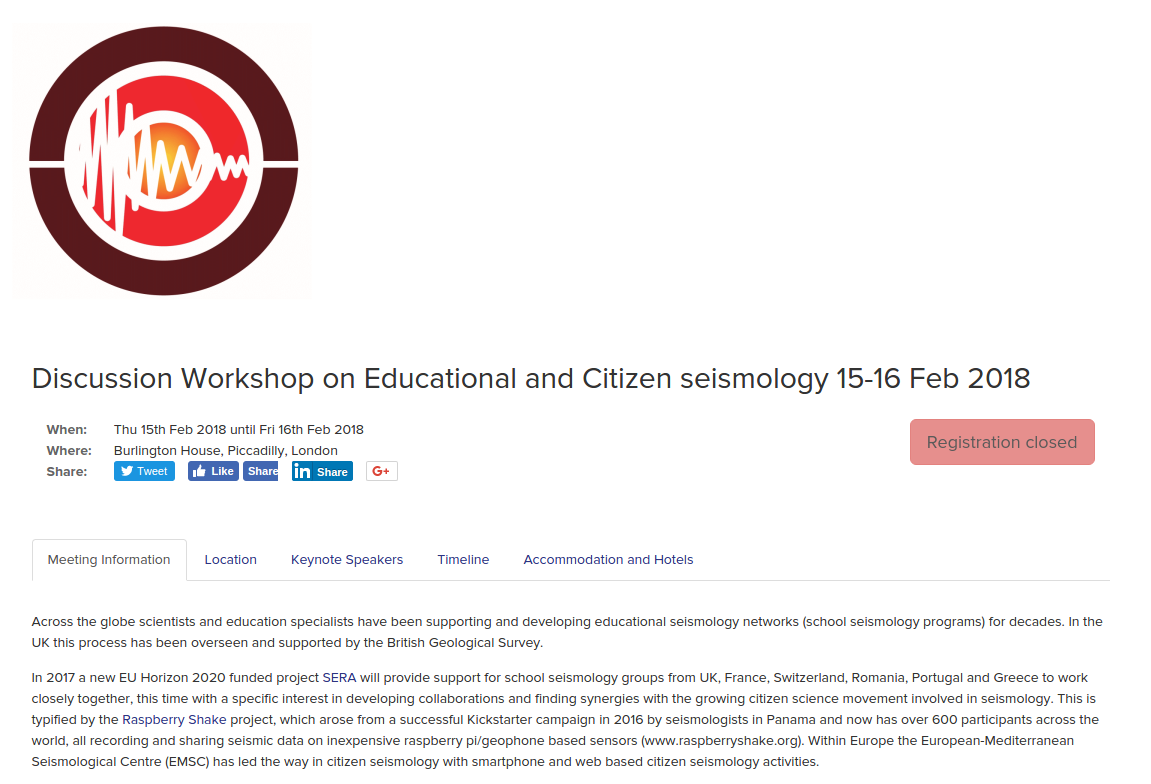Discussion Workshop on Educational and Citizen seismology