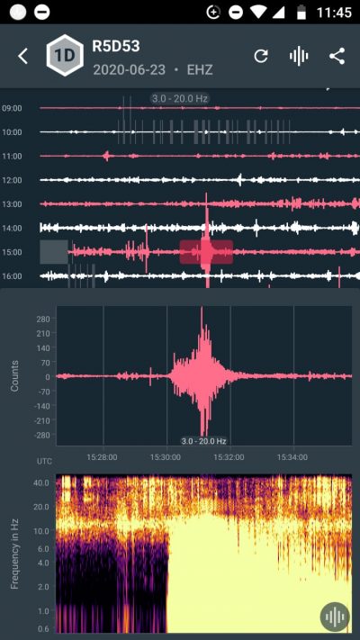 R5D53 seismogram oaxaca R5D53 seismogram 531 km distance from the earthquake